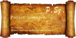 Palicz Szabolcs névjegykártya