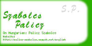 szabolcs palicz business card